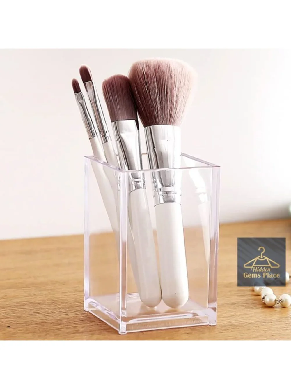 Clear Acrylic Pencil Pen Holder Cup, 3 Pack, Makeup Brush Holder, Desk Organizer